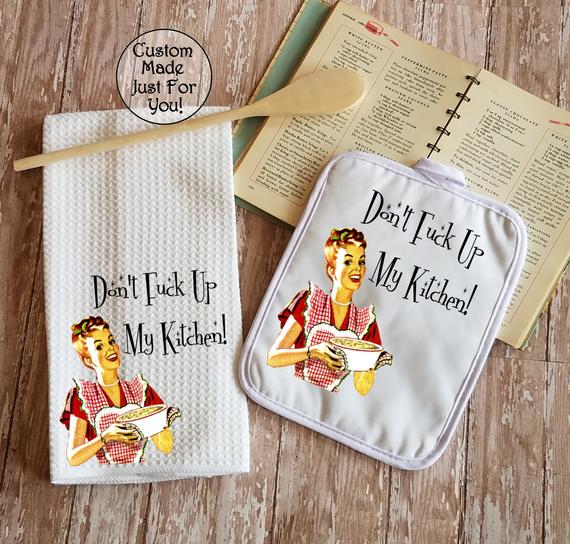 Funny Kitchen Towel, Decorative Hand Towel, Farmhouse Tea Towel